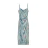 blue slip dress