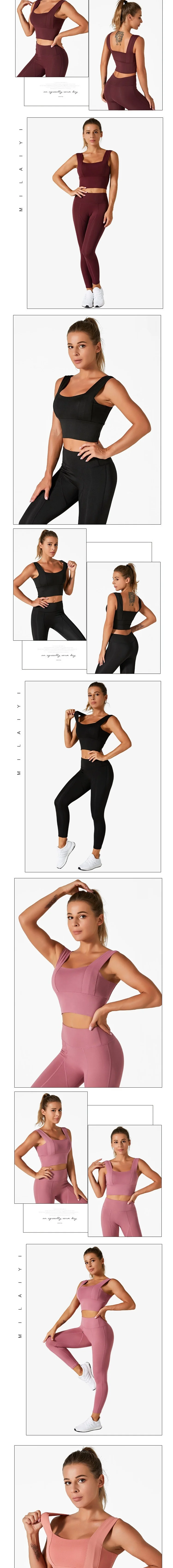 Sports 2 Piece yoga conjuntos Wear Gym Fitness Yoga Clothing Activewear Women Sportswear Butt Lift Workout Clothes For Women details