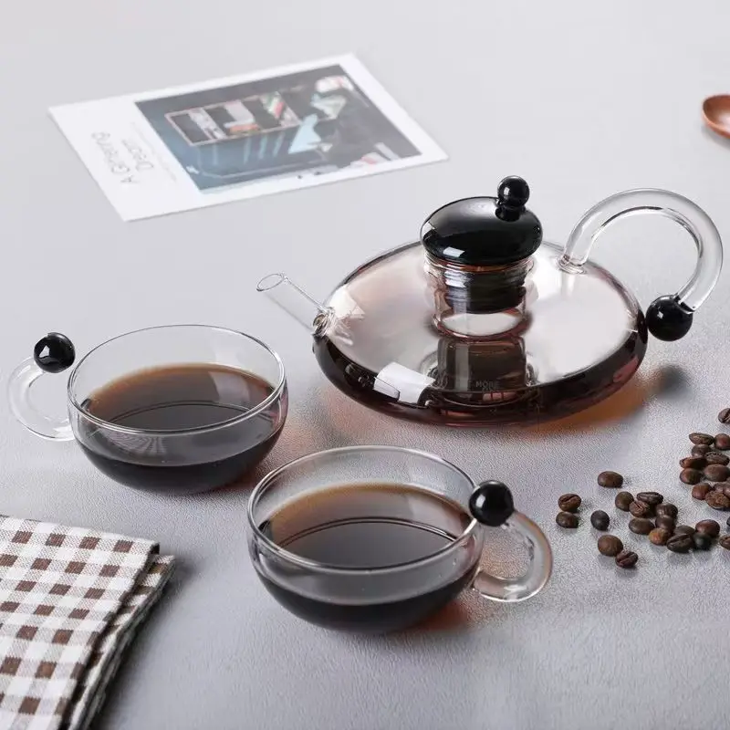 520ml Ceramic Glass Teapot with Infuser Coffee and Tea Pot with Stove Safety Box Packed Kettle for Home Use Wholesale Selling