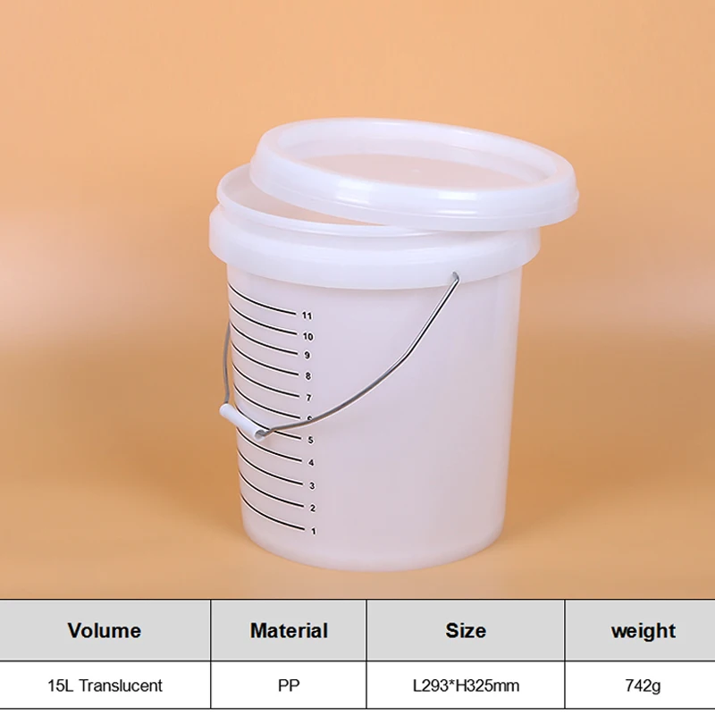 Alibaba.com: 15L Measuring Round Plastic Bucket with Lid and Handle ...