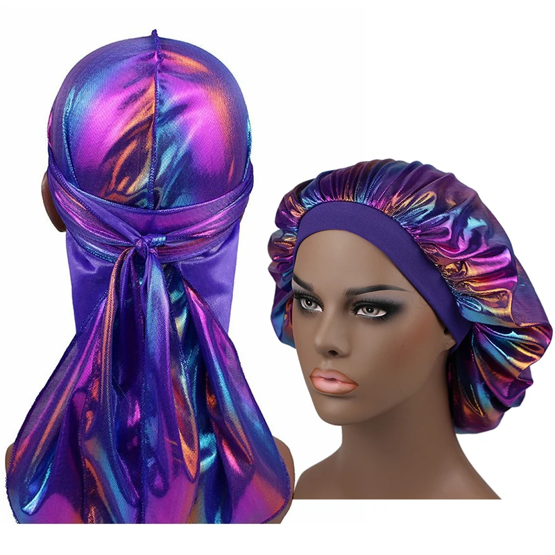 entusiasme Colonial Bliver værre Wholesale Wholesale 2pcs Set Men And Women Laser Hologram Durag 360 Silky Du  Rag His And Her Couple Durags And Bonnets From m.alibaba.com