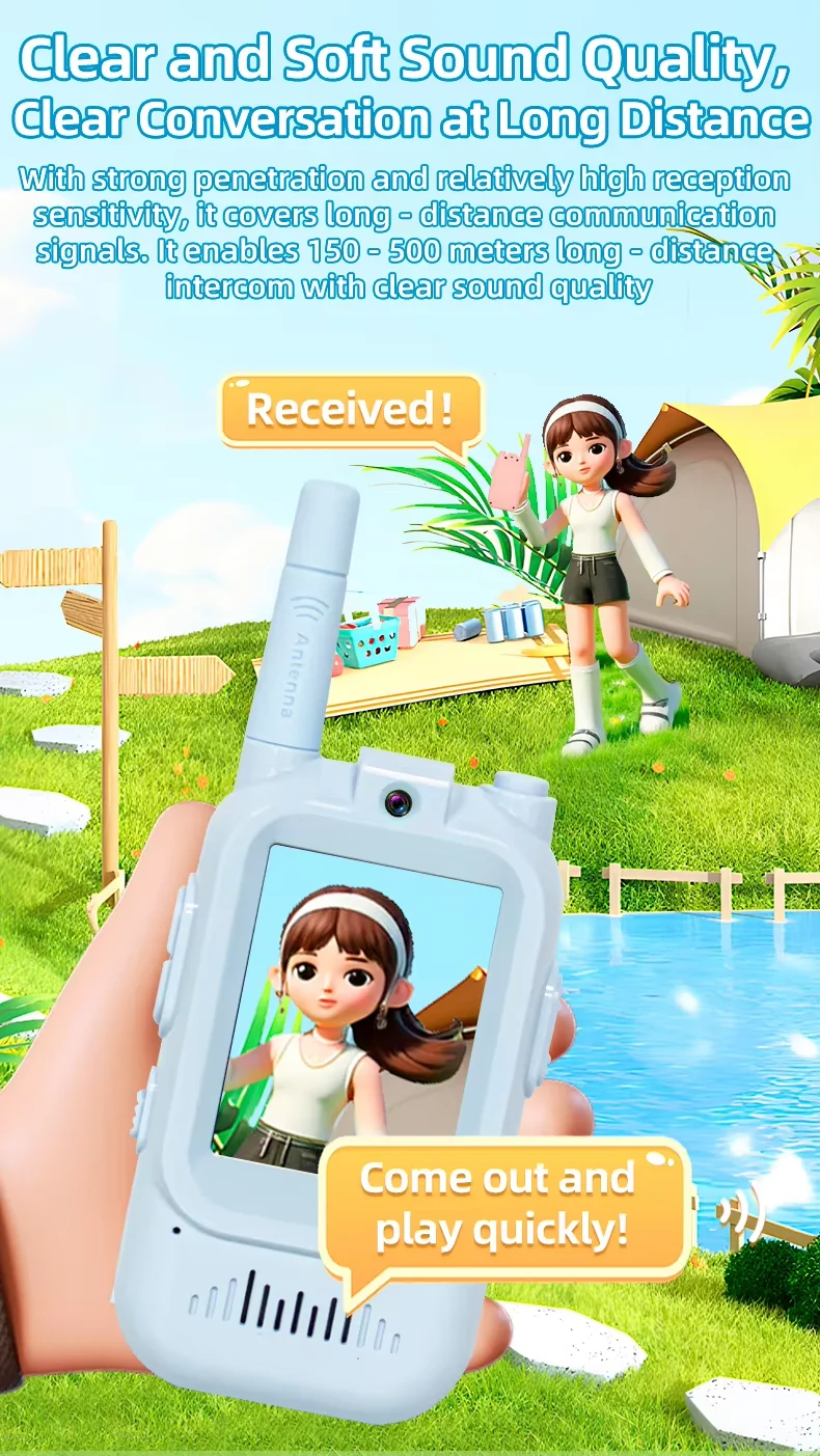 Nouveaut&eacute;&nbsp;: Talkie-walkie vid&eacute;o pour enfants, port&eacute;e de 457&nbsp;m (1&nbsp;500&nbsp;pi), id&eacute;al pour les enfants de 3 &agrave; 12&nbsp;ans. Parfait pour No&euml;l, un anniversaire ou toute autre occasion.