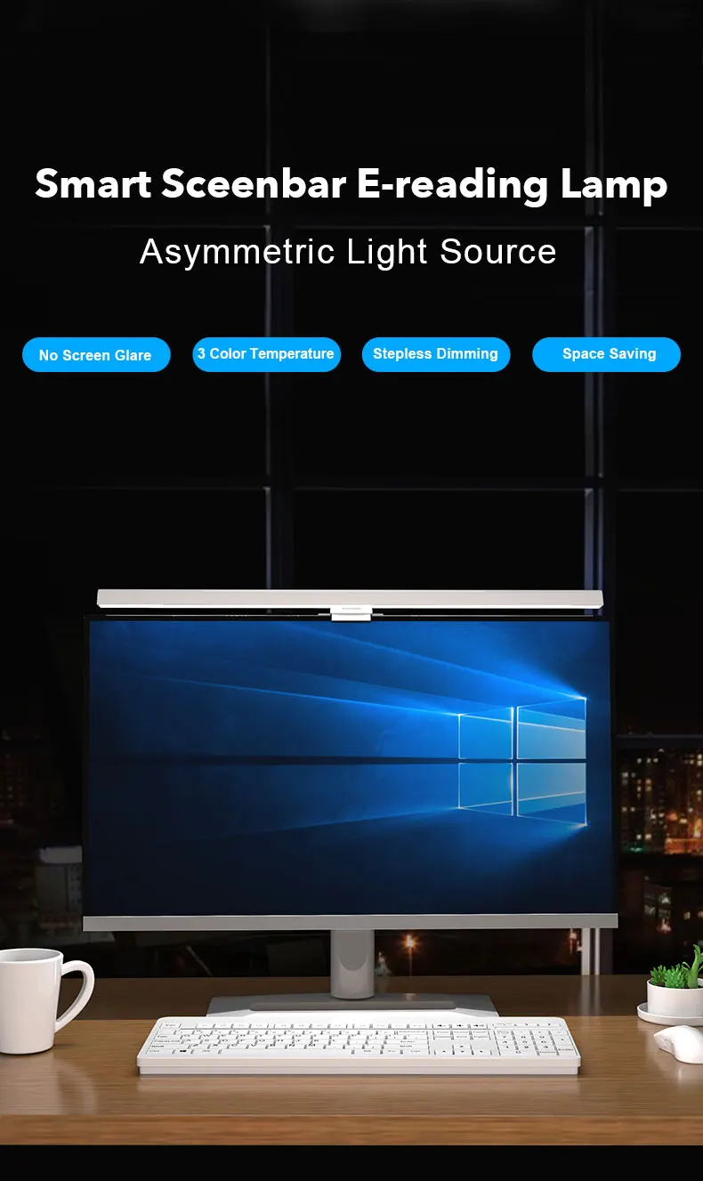 3 Color Temperature Stepless Dimming Screenbar Light Desk Lamp Computer Laptop Led USB Screen Bar Hanging Light Lamp
