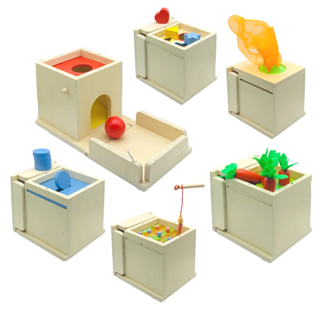 2023 новый сенсорный Шелковый материал Монтессори, коробка для салфеток в форме сортировочной игры, деревянная игрушка Монтессори для малышей