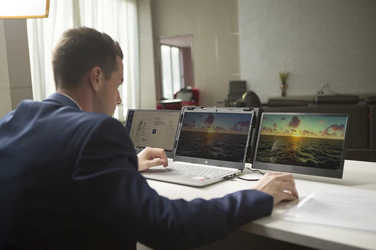 Ofiyaa P2 Pro Triple Screen Monitors Multi Monitor Laptop For Ps5 Compatible With 13.3''16.5