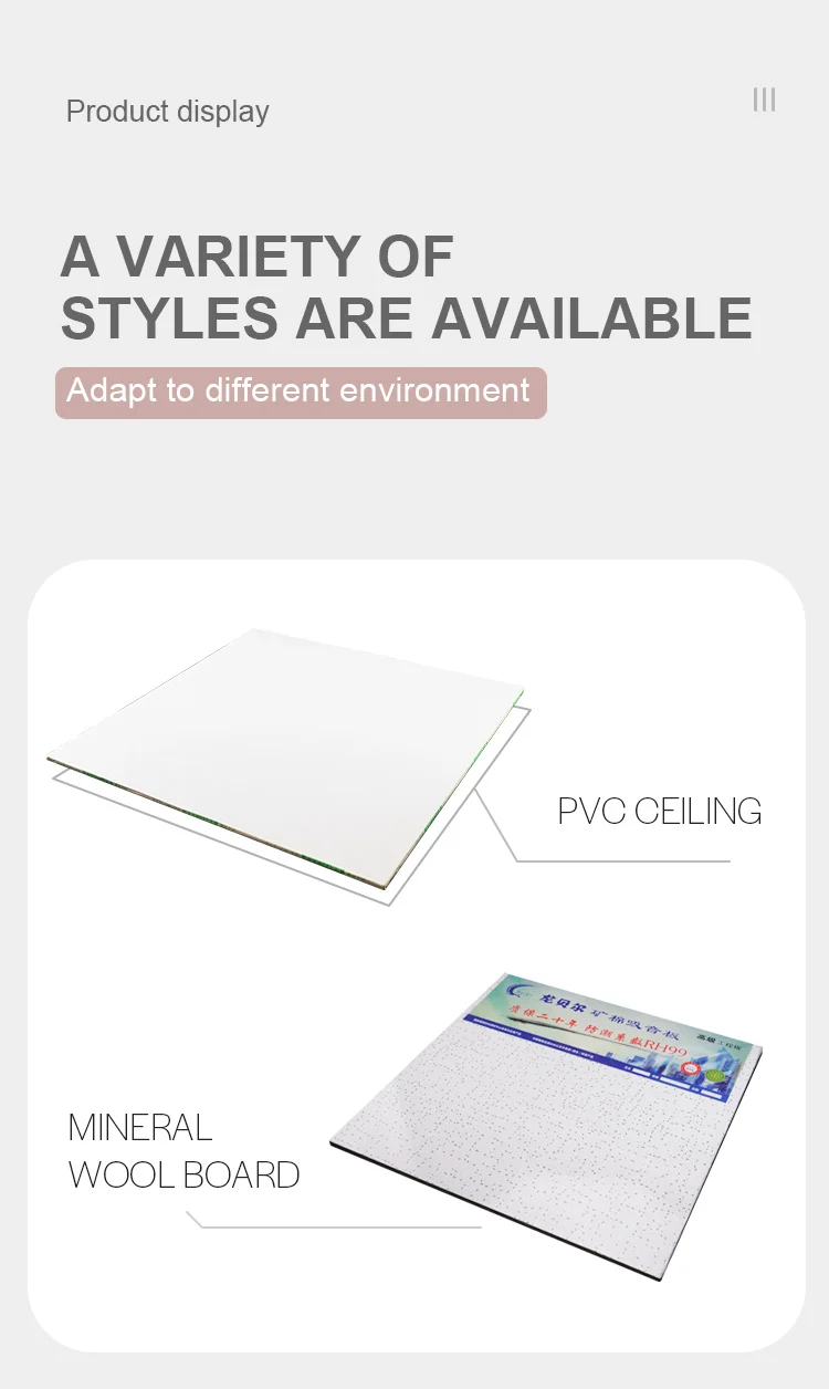 PVC Ceiling Panel and Gypsum Board Ceiling in 595x595mm 600x600mm 603x603mm Sizes with Moisture Fireproof and Easy Installation
