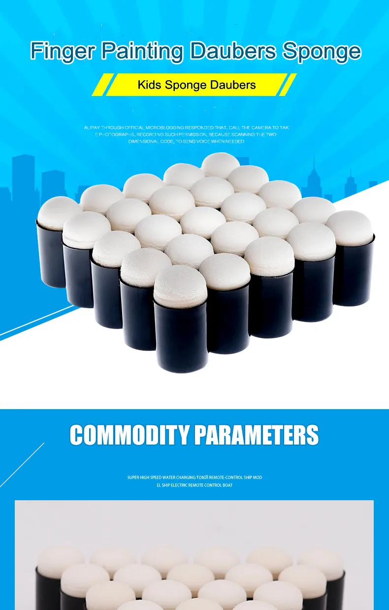 Custom Color Crafts Round Diy Sponge Finger Painting Sponge Daubers For