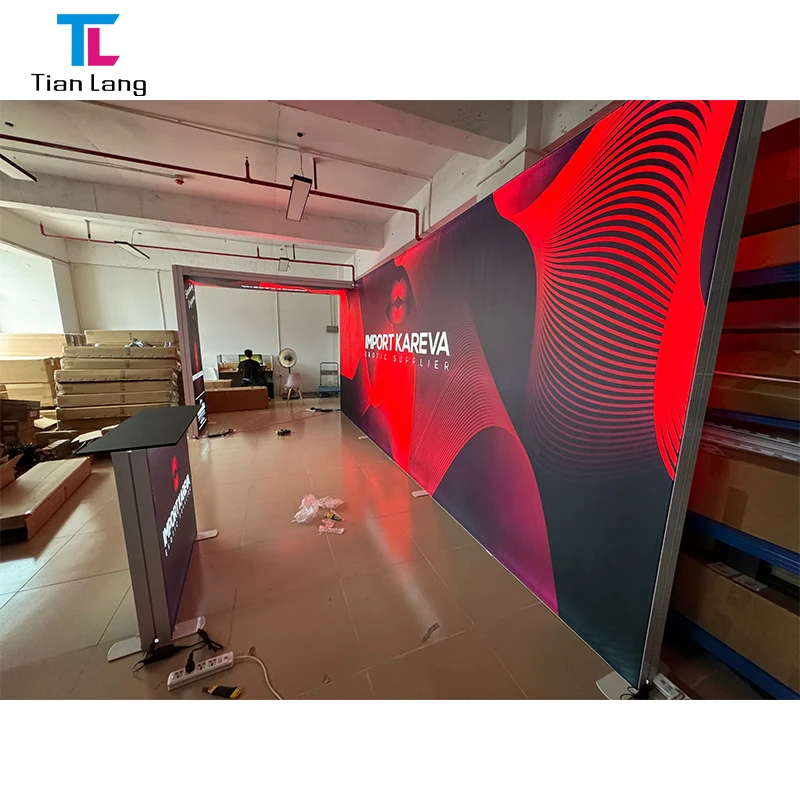 TianLang Seg Sistemos Nutiedus Tekstinis Grąžinamas Modulinis Parodo Stendlas Su Šviesos Korpusu