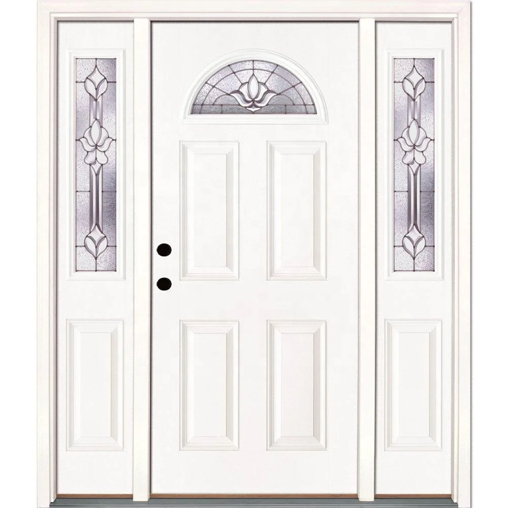 Modern fiberglass FRP GRP door with sidelights fiberglass front entrance doors