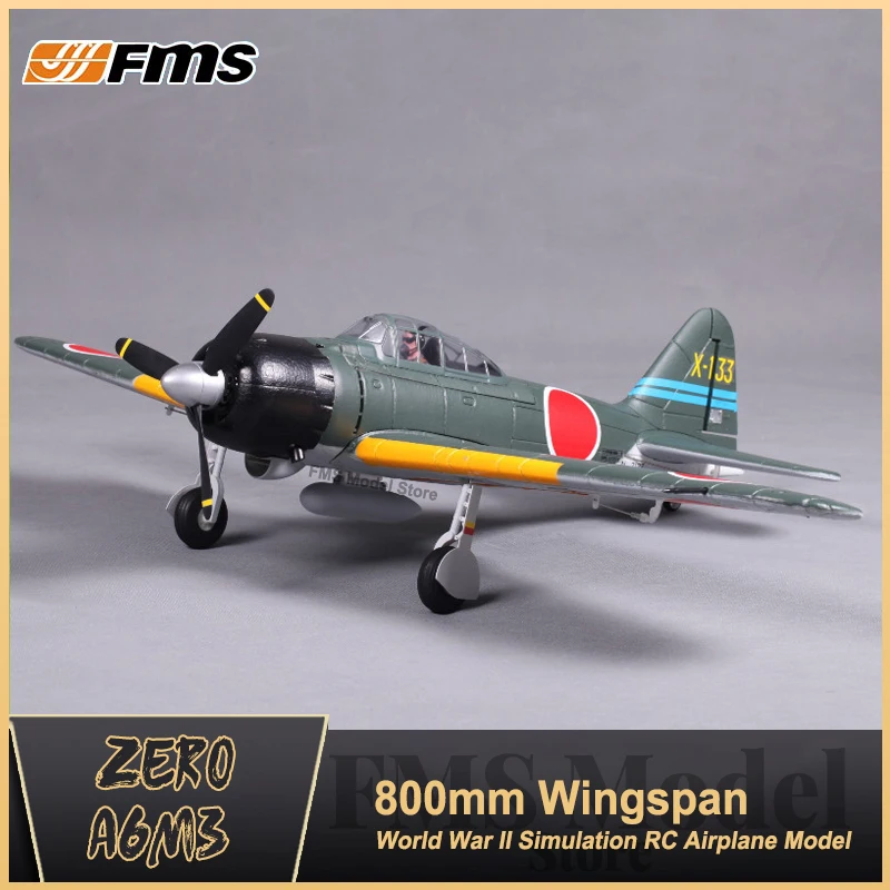 FMS 800MM Zero RC Airplane A6M3 Model Fight V2 PNP Mini Gift
