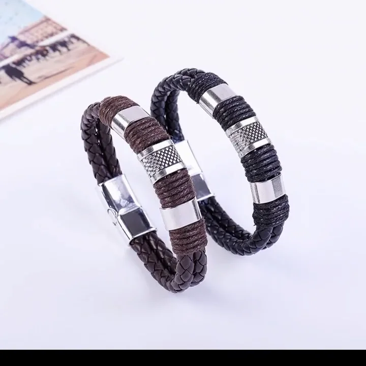 Vintage Leather Men's Leather Clasp Bracelet Fashion Leather