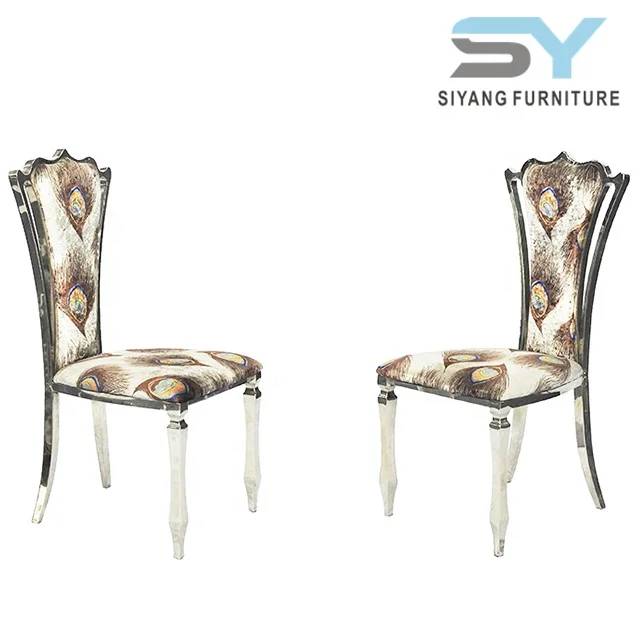 Современные качественные банкетные Свадебные обеденные стулья из нержавеющей стали для праздничных мероприятий