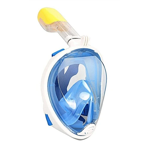 2021 Natural Breathing Full Face Snorkel Mask, Panoramic Diving Mask 180 Degree View With  Mount
