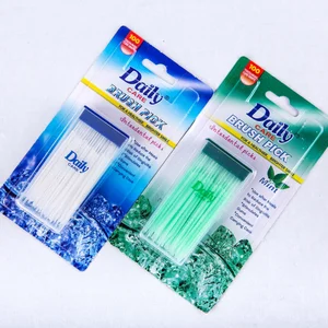 Daily Care Oral Cleaning Dental Floss Pick Food Grade Plastic Material Interdental Brushes Toothpick Disposable
