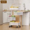 Rotating gap cart-three-layer white