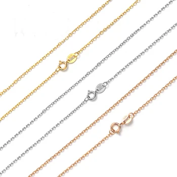 NINE'S Customized 1MM 9K 14K 18K Solid Gold Cable Chain Necklace New Thin Chain Design Pure Gold Chain Necklace
