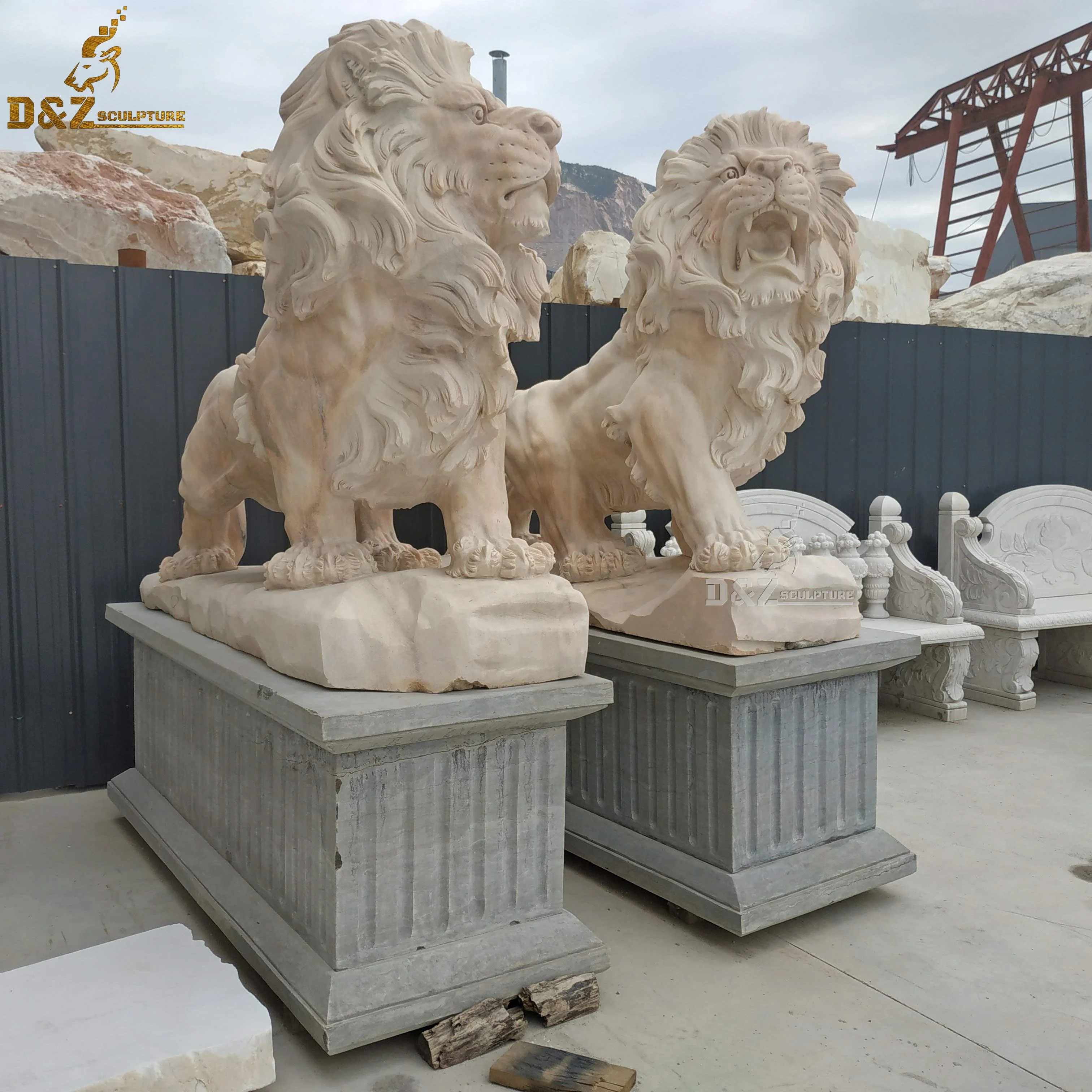 Home Garden Decoration Stone Hand Carved Animal Lion Sculpture Life Size  Marble Lion Sculpture Statue - China marble statue and Lion Sculpture price