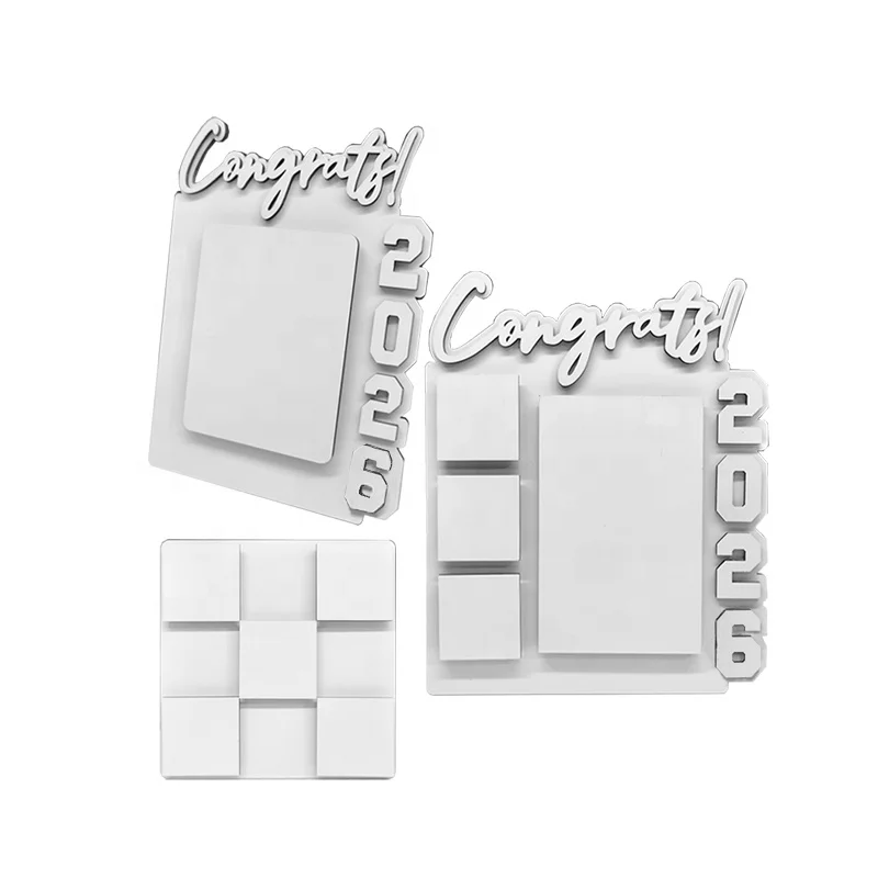 Graduation Gift 3D Steric Customized Logo Congratulations 2026 Photo Slate Sublimation Blank Congrats 2026 Photo Frame
