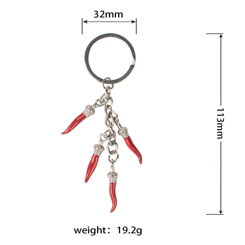 ARFUKA Portachiavi Ciondolo Peperoncino Portafortuna, In Lega Di Zinco Metallica, Colore Rosso, Regalo Originale Per Natale E Compleanni - 2