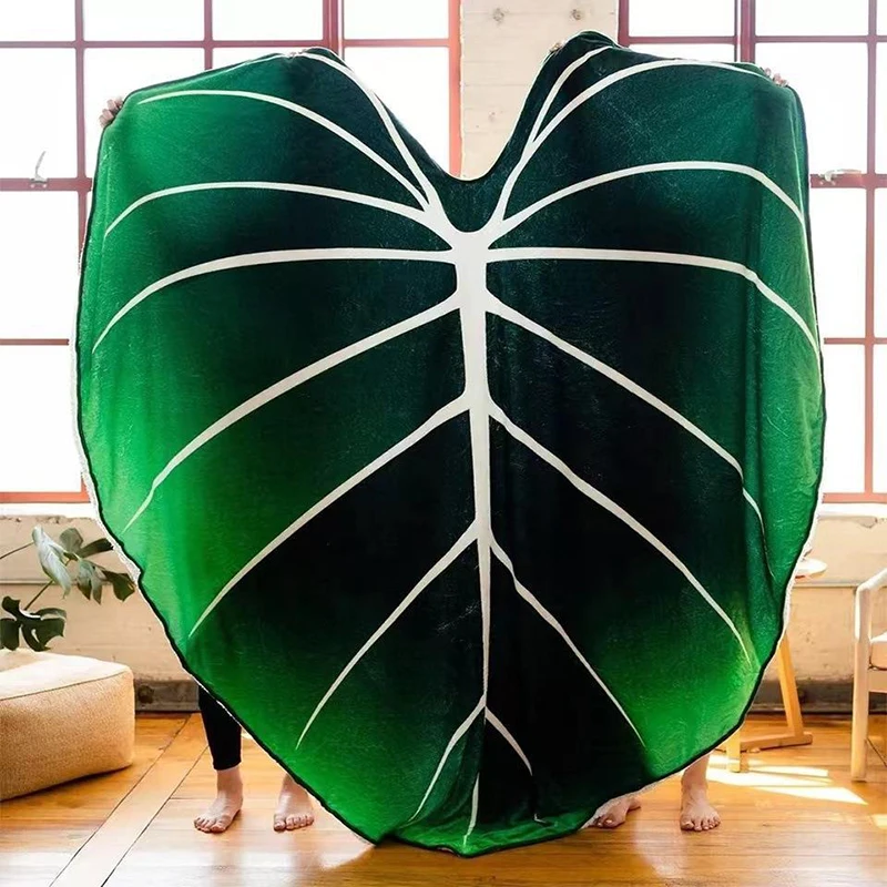 custom printed leaves shaped blanket wearable fleece tv blankets giant leaf blanket for winter