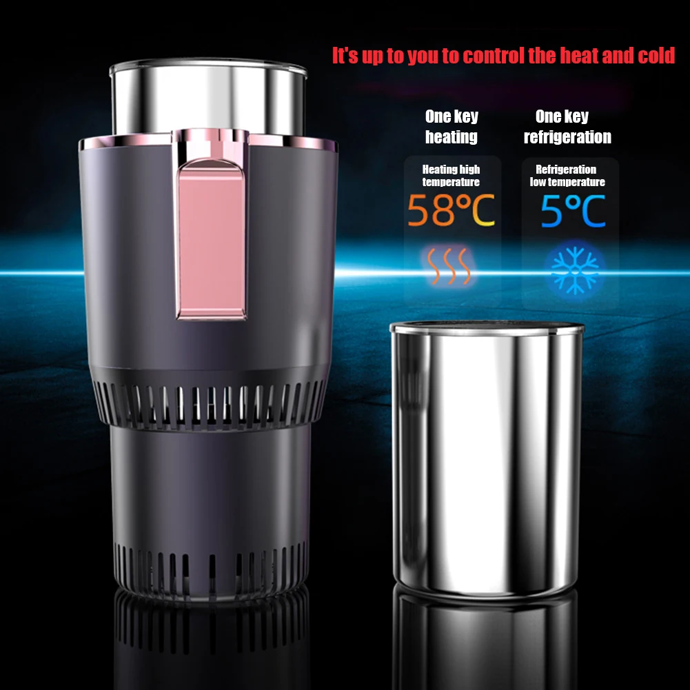 DC12V Smart Cup Mug Holder Summer Drink Car Armrest Console Cooler and Warmer Beverage Tumbler with Heating Cooling Features