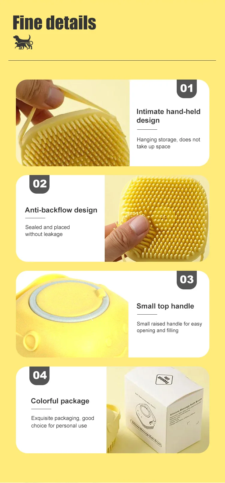 Grooming Cleaning Washing Dog Brush Pet Bathing Tool Dog Silicone Pet Bath Massage Brush Shampoo