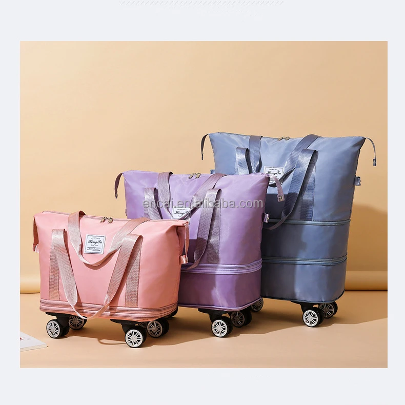 Expandable Foldable Luggage Bag Collapsible Suitcases Rolling Travel Duffel  Bag Larger Suit Case With Detachable Spinner Wheels