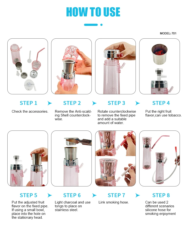 Portable Travel Huka Chicha Wookah Shisha Car Hookah Cup Sheesha