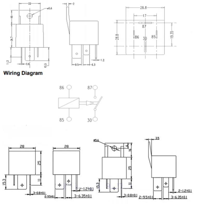SPDT 5 Terminals Relay JD1914 12V 80A - Transparent Copper