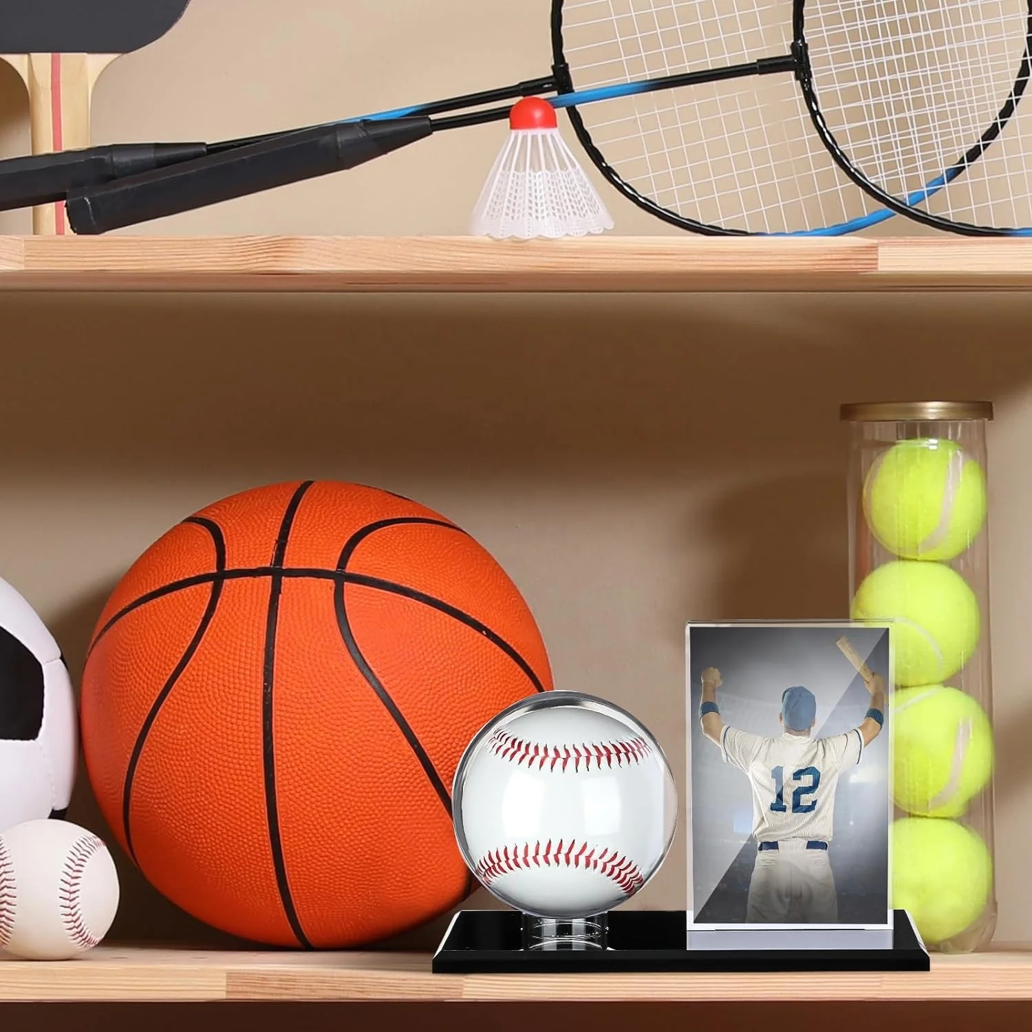 16 Supporti Per Palline In Acrilico Trasparente – Espositori Per Baseball, Calcio, Basket - 2