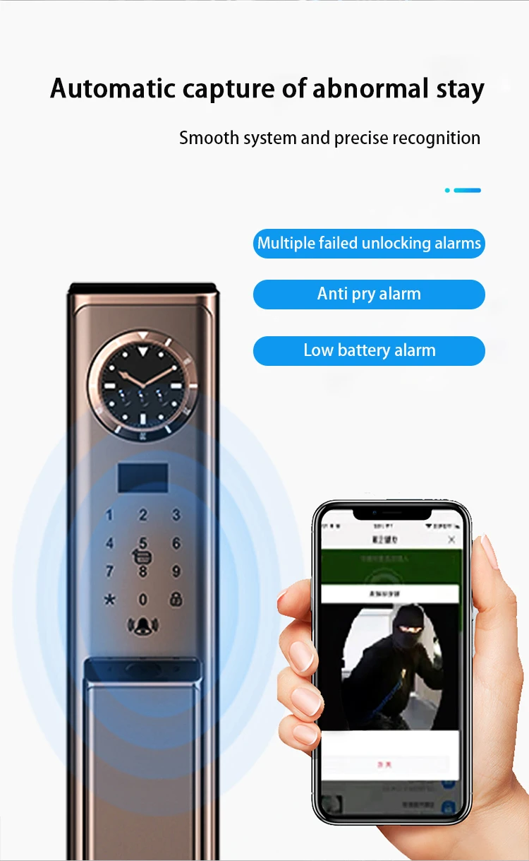 Fashionable and affordable price facial recognition smart door lock