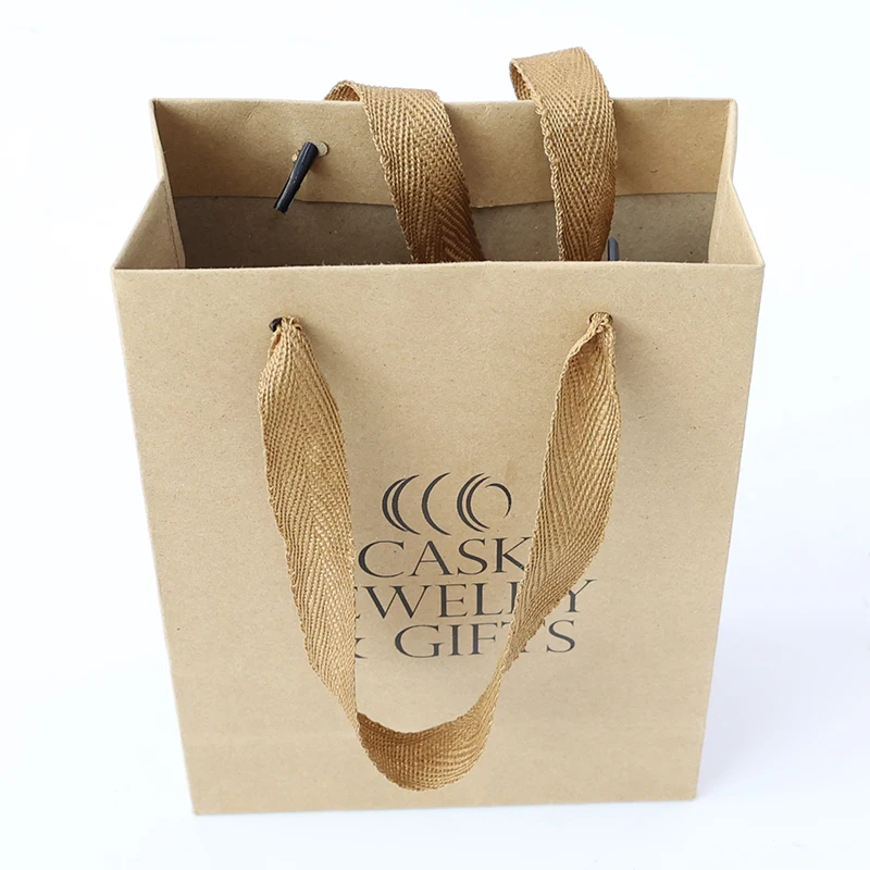 Recyclable Kraft Custom Bag RED Custom Small Size Paper Bag with logo Print Rope Handles for Shoes Packaging GIFT BAG