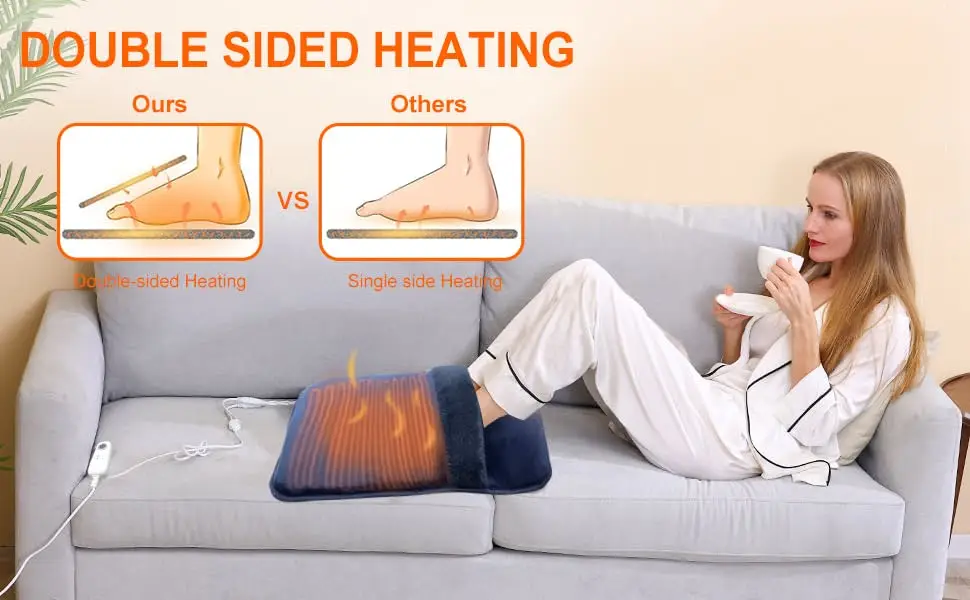 Double Sided Electric Foot Warmer For Men And Women With Nonslip &18h