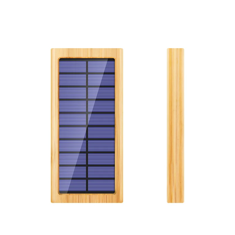Custom Outdoor Fast Charging Mobile Eco Friendly Wood Portable Led Light up Pd Wooden Powerbank 10000mah Solar Bamboo Power Bank