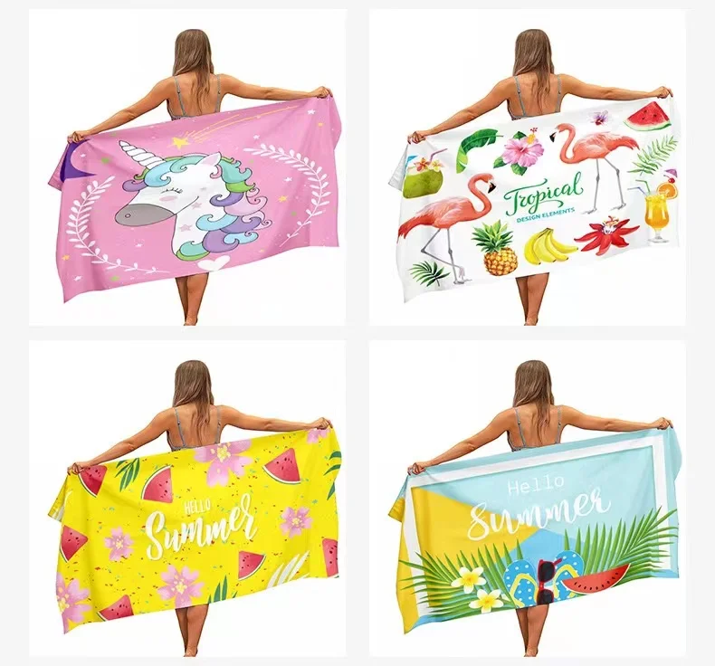 Customizable Low Moq Round Beach Towel Custom Digital Quick Drying