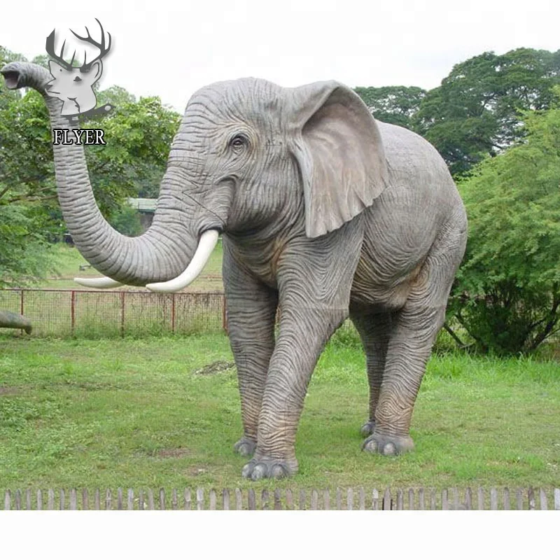 Artificial Outdoor Garden Decoration Animal Statue Large Fiberglass Resin 3d Elephant Statues