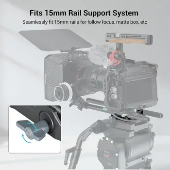 SMALLRIG Universal LWS Baseplate Compatible with DSLR and Mirrorless Camera Cages, Comes with Dual 15mm Rod Clamp detail image