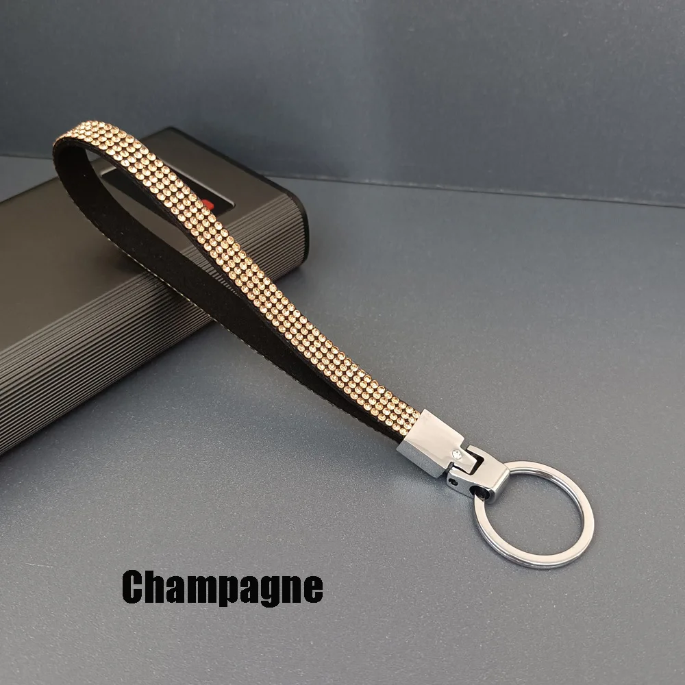 Bling Diamond Keychain Wristlet Glitter Keychain Ring Strap Rhinestone
