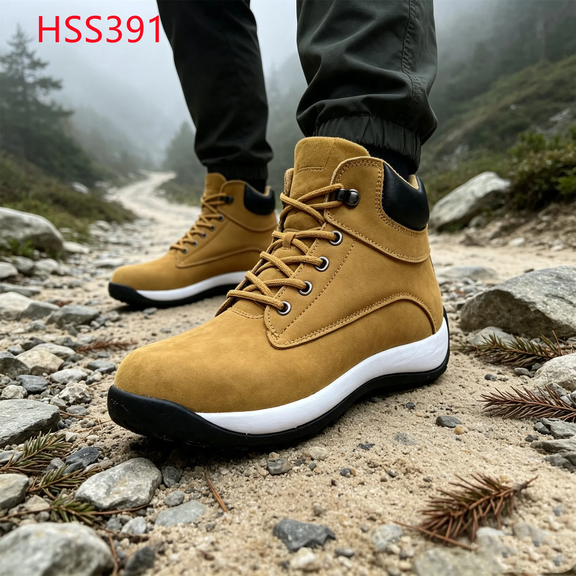 LXG,Rocky Road Anti-shock EVA+rubber Sole Hua Singh Hiking Boots Factory Output Hillside Walking Honey Color Safety Shoes HSS391