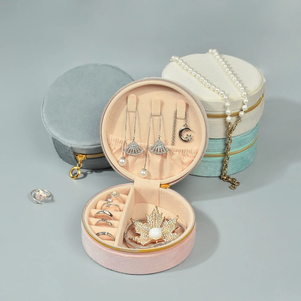 Wholesale Travel Jewellery Storage Case Small Round Portable Ring