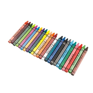 Non Toxic Solid Crayon Washable De Couleur Kids Crayon 24 Colors Set Color Box  Crayon for Drawing