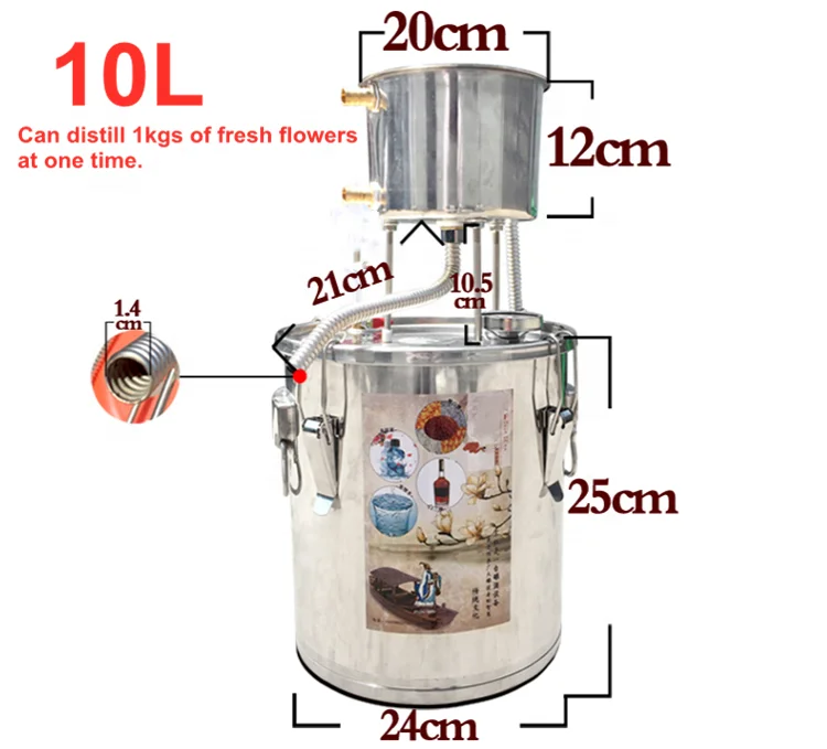 Easy Use Home Alcohol Distiller/ Stainless Steel Essential Oil Making Machine / Essential Oil Steam Distiller