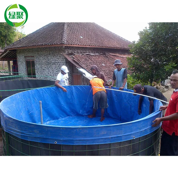 Custom Size 5000 Liter Circular Canvas Pool Fish Tank Tarpaulin Shrimp Pond Aquaculture Tank Liner