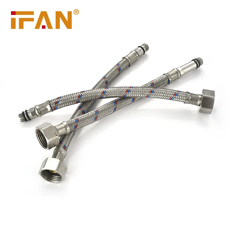 IFAN Factory OEM Water Use Iron Cap Duct Hose 30-60cm Stainless Steel Metal Braided Hose Shower Flexible Hose