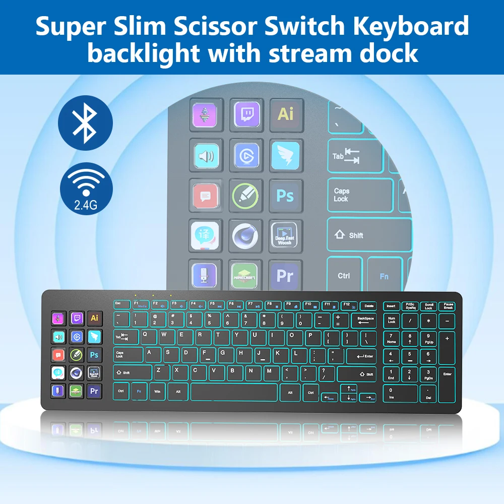 15 Keys Lcd Display Stream Deck Keyboard Mini Control Zoom Boos