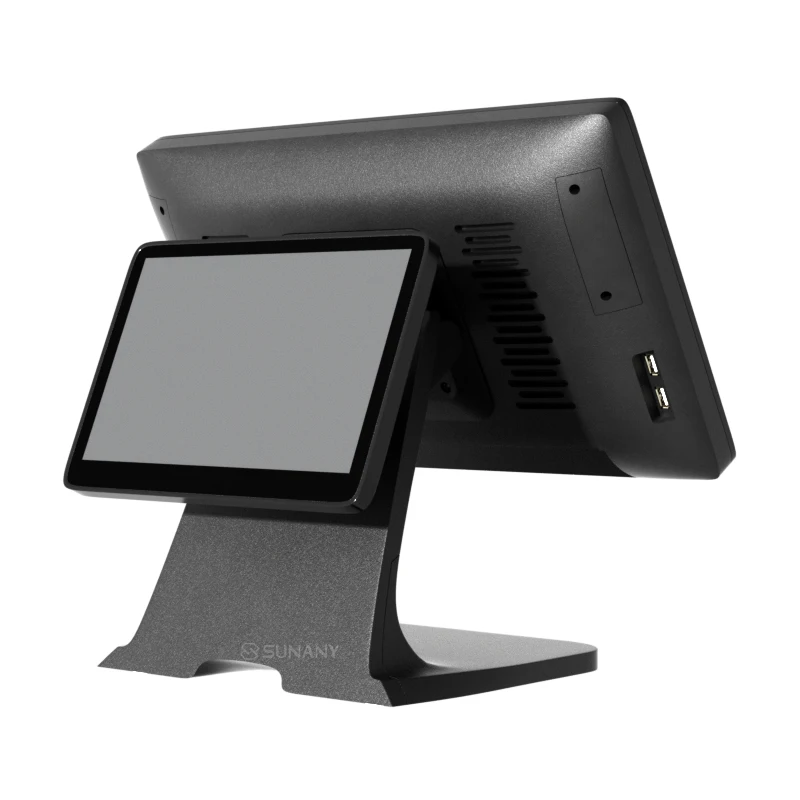Терминал системы POS с двойным экраном, точка продажи с дисплеем клиента для розничной торговли или ресторана