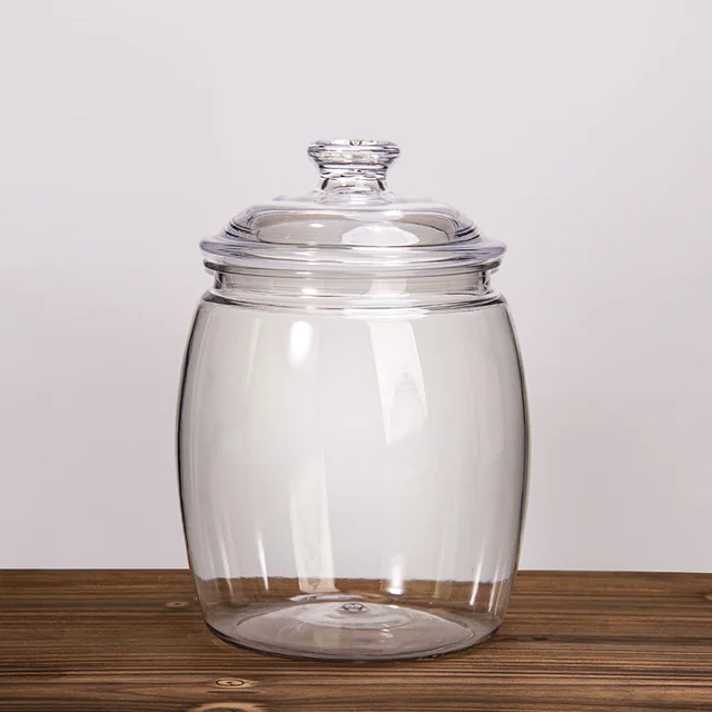 High Quality 4 Sizes OEM Unique Design Acrylic Food Storage Container Clear Plastic Jars With Lids