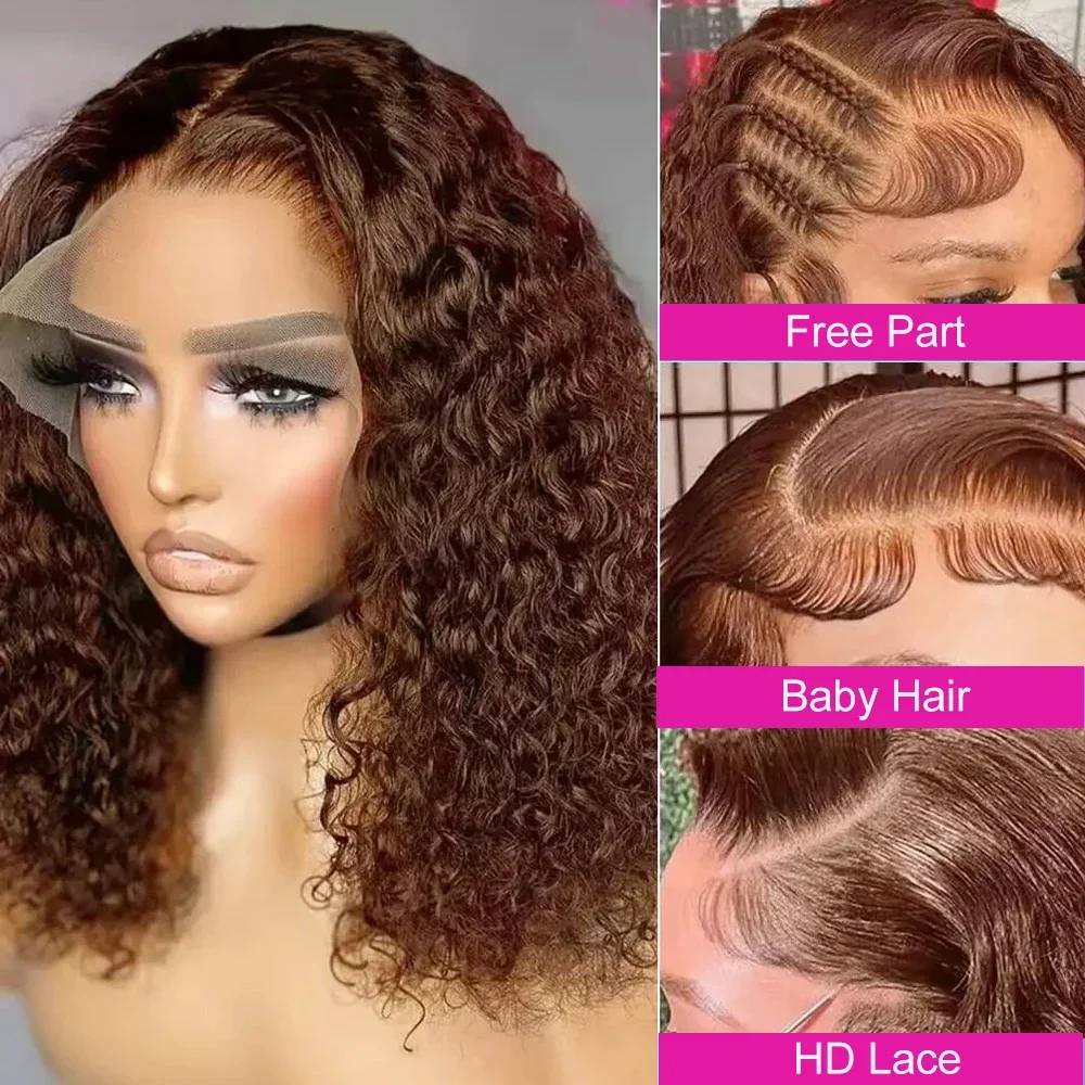 Peruca lace front cabelo humano bob deep curly castanho_voghion.com