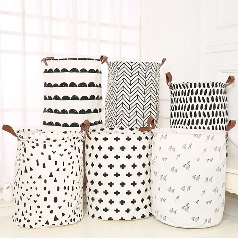 Waterproof Portable Foldable Collapsible Laundry Hamper Dirty Clothes Storage Cotton Laundry Basket