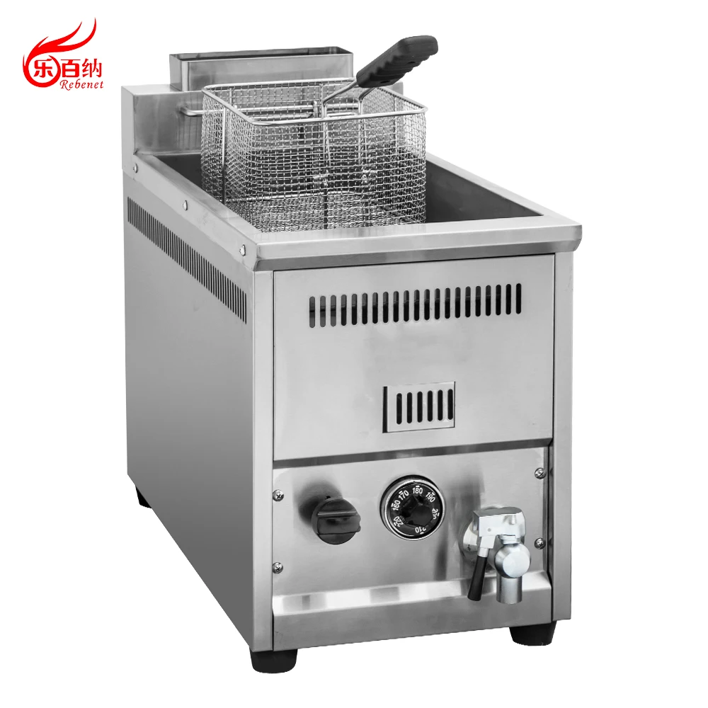 10L Table Top Single Tank Gas Chicken French Fries Chips Deep Fryer Commercial Machine Spare Parts Provided Restaurant Equipment